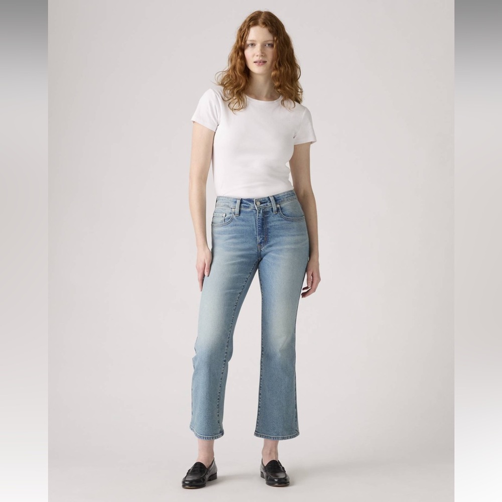 Levi’s 725 Kick Bootcut Jeans Size 29 Mid Blue Wash High Rise Stretch‎
